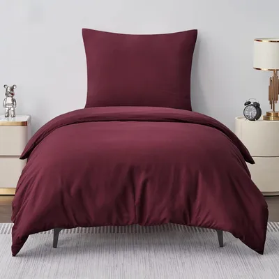 Produktbild von Bettwäsche-Set 155x220 cm 2-teilig Rot Mikrofaser mit Reißverschluss  Bügelfrei