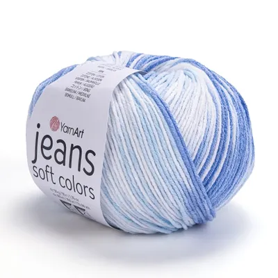 Produktbild von YarnArt Jeans Soft Colors 6213 – Premium Baumwollmischgarn | Weich & Hautfreundlich | Perfekt für Babykleidung & Amigurumi – Pastell-Multicolor, 50g