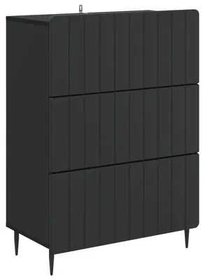 Image de Armoire à tiroirs Noir 66 x 34,5 x 92 cm Bois d'ingénierie