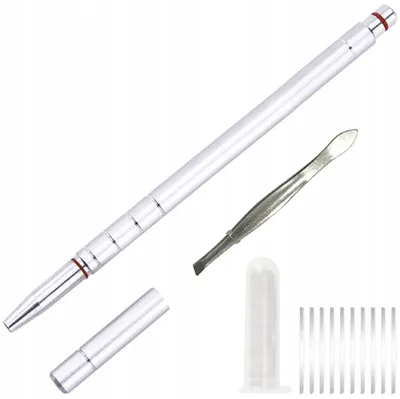 Produktbild von Rasiermesser Bleistift Haarschneider für das Konturieren von Bart- und Haarstoppeln in Silberfarbe