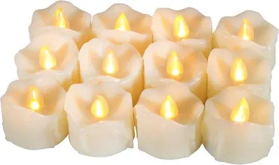 Produktbild von 12 Stk. LED-Kerzen mit Timer, 6h Ein, 18h Aus, für Halloween & Weihnachten