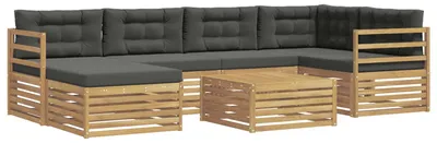 Produktbild von vidaXL Outdoor-Sofagarnitur mit Kissen 7 pcs Weiß und Anthrazit