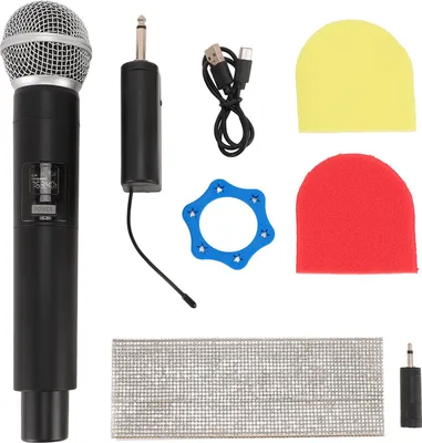 Obrázok produktu pre Bezdrôtový mikrofón 328ft dosah dobíjateľný VHF kábel dynamický MIC systém pre pódiové vystúpenie nahrávacie štúdio KTV