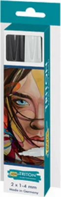 Productafbeelding van KREUL Triton Acrylmarker, set van 2, wit en zwart