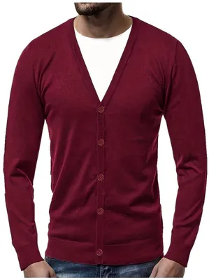 Productafbeelding van Currero Cardigan Heren Bordeauxrood S