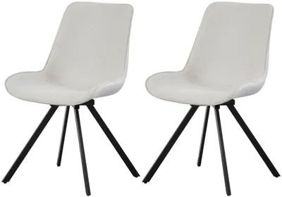 Produktbild von xonox.home Drehstuhl 2er Set Emilia Webstoff creme (B/H/T): 52 x 85 x 61 cm