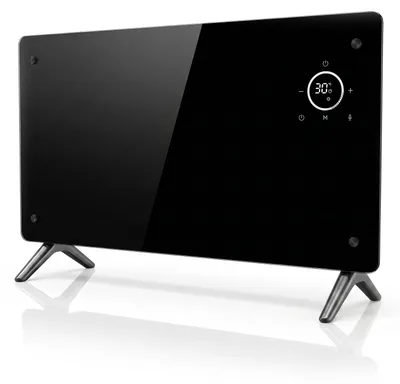 Immagine prodotto di Riscaldatore konvettivo Brandson, riscaldatore elettrico da 2000 W con pannello frontale in vetro, riscaldatore elettrico, termostato da 15 a 50 °C, programmazione settimanale, timer, telecomando, modalità ECO e antigelo, montaggio a parete, colore nero