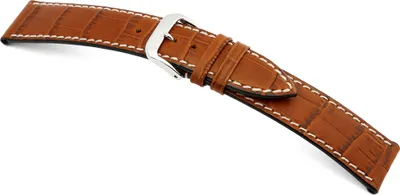 Produktbild von Happel Lederband Saboga 22mm cognac mit Alligatorprägung
