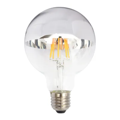 Produktbild von LED Filament Globe G95 6W = 60W E27 Kopfspiegel silber 680lm extra warmweiß 2200K Retro