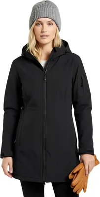 Produktbild von Regenjacke Damen lang, wasserdicht, fleecegefüttert, mit Kapuze, für Outdoor-Aktivitäten