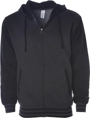 Produktbild von Independent IND45UVZ | Herren Heavyweight Varsity Zip Hood - Farbe: Charcoal Heather/Black - Größe: M