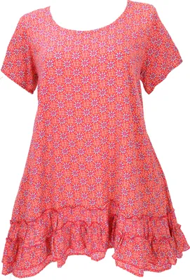 Produktbild von Boho Strandkleid, Minikleid - Rot, Damen, Viskose, Kleider