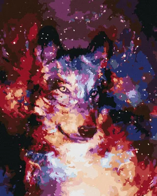 Produktbild von Zuty - Malen nach Zahlen - ABSTRAKTER WOLF IM WELTRAUM, 40x50 cm, ohne Keilrahmen