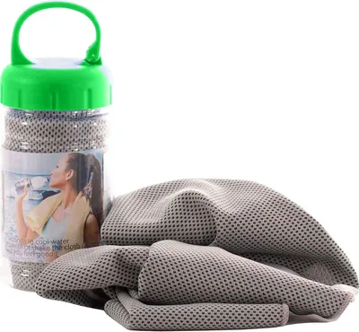Obrázek produktu pro Chladicí ručník Chladicí ručník proti potu Sportovní ručník Fitness ručník 2 ručníky a láhev GREY