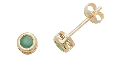 Produktbild von 9 Karat (375) Gold Damen - Paar Ohrstecker mit Smaragd - 4mm*4mm; TRS1864