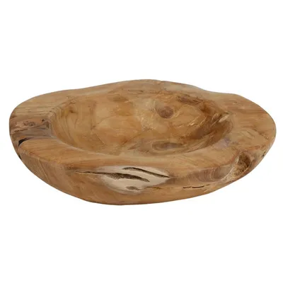 Produktbild von Rustikale Teakholzschale 27-30cm Schüssel Deko Holz Naturprodukt Unikat