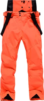 Produktbild von ASKSA Unisex Skihose Wasserdicht Gefüttert Hosenträger Outdoorhose Winddicht Snowboardhose, Orange, 3XL