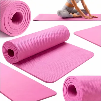 Produktbild von Yoga-, Gymnastik- Und Trainingsmatte Aus Schaumstoff, Dick, Rosa, 170 × 60 Cm