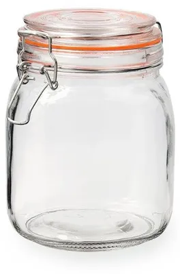 Glas-Aufbewahrungsdose 1 l, transparent, wiederverwendbar