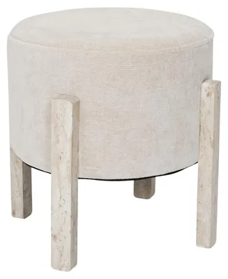Immagine prodotto di HowHomely | Pouf da trucco - Pouf - Pouf - beige - 35 x 35 x 35 cm - Pouf - rotondo - Pouf in tessuto