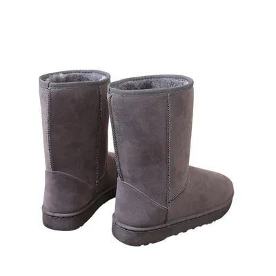 Produktbild von ASKSA Damen Halbhohe Schneestiefel Warm Gefuettert Stiefeletten Boots Classic Rutschfeste Stiefel, Grau, Groesse: 40