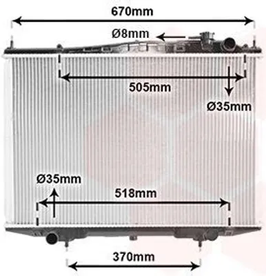 Produktbild von VAN WEZEL 13002266 Kühler Wasserkühler Motorkühler für NISSAN NAVARA (D22) PICK UP (D22)