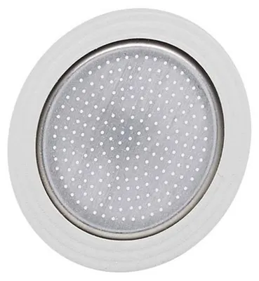 Image de Filtre Inox + 1 Joint Silicone Pour Cafetières Italiennes Inox 10 Tasses - Bialetti