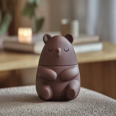 Immagine prodotto di Decords, urna commemorativa 3D a forma di orso, con figura che dorme, 33 cm