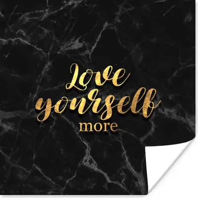Produktbild von MuchoWow® Poster Zitate - Liebe - Gold - Marmor 50x50 cm - Wohnzimmerdekoration