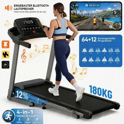 Produktbild von Laufband Für Zuhause mit Steigung 12% Elektrisch Klappbar Walking Pad bis 180kg