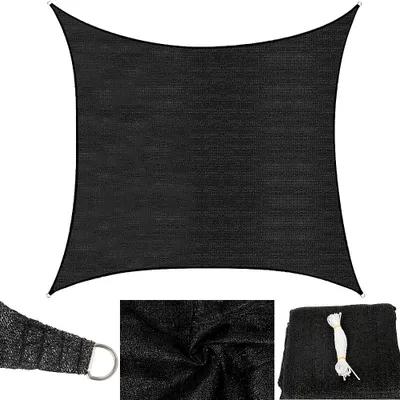 Immagine prodotto di Melko Tenda parasole Ombreggiante Vento Balcone - Quadrato 3x3 m Nero