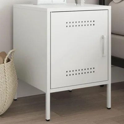 Image de vidaXL Table de nuit blanc 36x39x50,5 cm acier
