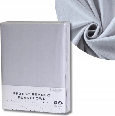 Zdjęcie produktu dla Prześcieradło Flanelowe Bawełniane Bez Gumki 140X200Cm Jasne, Szare