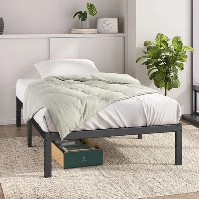 Produktbild von Metallisches Plattformbett mit Stauraum - 90 x 200 cm