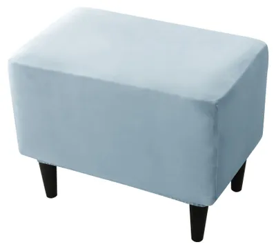 Produktbild von Hockerbezug / Poufbezug für Fußhocker und Pouf – Hellblau, elastisch, passgenauer Schutzbezug für Möbel