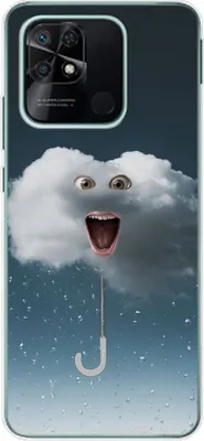 Produktbild von König Design Hülle kompatibel mit Xiaomi Redmi 10C Kunststoff Soft Handyhülle - Handy Case Regenwolke