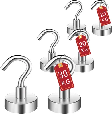 Imagen del producto de Ganchos de neodimio, con una capacidad de carga de 20 kg, de 25 mm, para la cocina