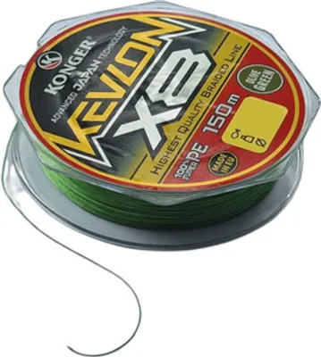 Produktbild von Konger Kevlon X8 Geflochtene Angelschnur 0,18mm 150m Olivgrün
