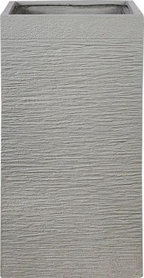 Produktbild von BELIANI Blumentopf Hellgrau Lehm-Mischung und Glasfaser 40 x 40 x 77 cm Quadratische Form Hoch Modern Garten Terrasse Balkonzubehör