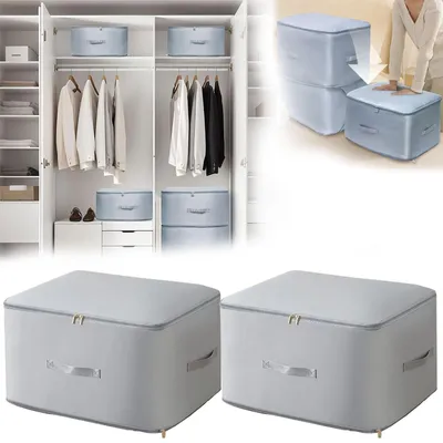 Produktbild von Aufbewahrungsboxen für Kleidung, Set von 2 in Grau