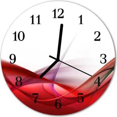 Produktbild von Glasuhr Wanduhr Küchenuhr Echt-Glas 30fi cm Abstrakt rot