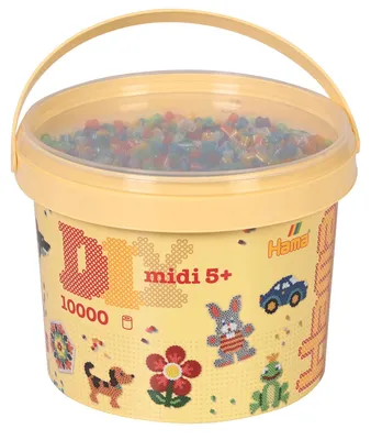 Obrázok produktu pre Hama Midi Transparentné železné korálky vo vedre, 10 000 ks.