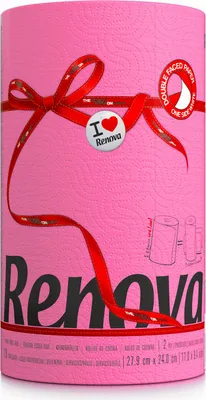 Image de Essuie-tout rose 2 plis, 1 rouleau