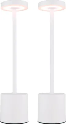 Produktbild von 2er Set LED Tischleuchte, Metall, weiß Touchdimmer, Akku, H 34,3 cm