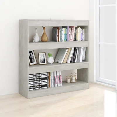 Immagine prodotto di Libreria a 4 ripiani, dimensioni 103 x 100 cm, colore grigio, autoportante, divisorio per ambienti, scaffale espositivo