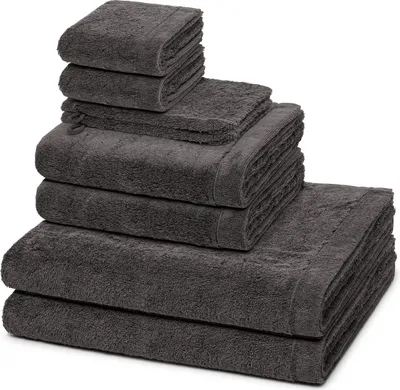 Produktbild von Cawö Lifestyle 2 X Wasch- 2 X Gäste- 2 X Dusch- 2 X Handtuch im Set Weich und extra flauschig, Voluminös, hautsympathisch und saugstark, Puristisch edles Design 8er Set