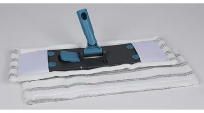 Produktbild von Bodenwischaufsatz mit Klicksystem 46 × 17 × 17 cm – Reinigungsaufsatz mit 2 Wischbezügen für Fliesen Laminat und glatte Böden, praktischer Wischeraufsatz