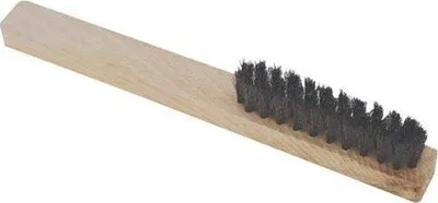 Produktbild von Kerzenpinsel 3-reihig mit Messing-Wellendraht und Holzgriff für Zündkerzenreinigung