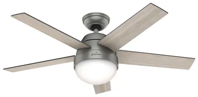 Produktbild von Deckenventilator mit Beleuchtung und Fernbedienung Stile Silber 117 cm