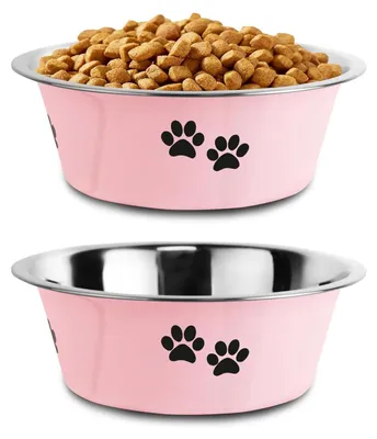 Immagine prodotto di Omgoods - Ciotola per cibo per cani in acciaio inossidabile con fondo antiscivolo, adatta a cani di tutte le taglie